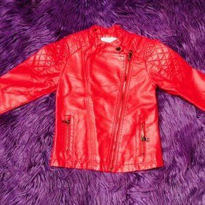 Red biker jacket size T 7-8